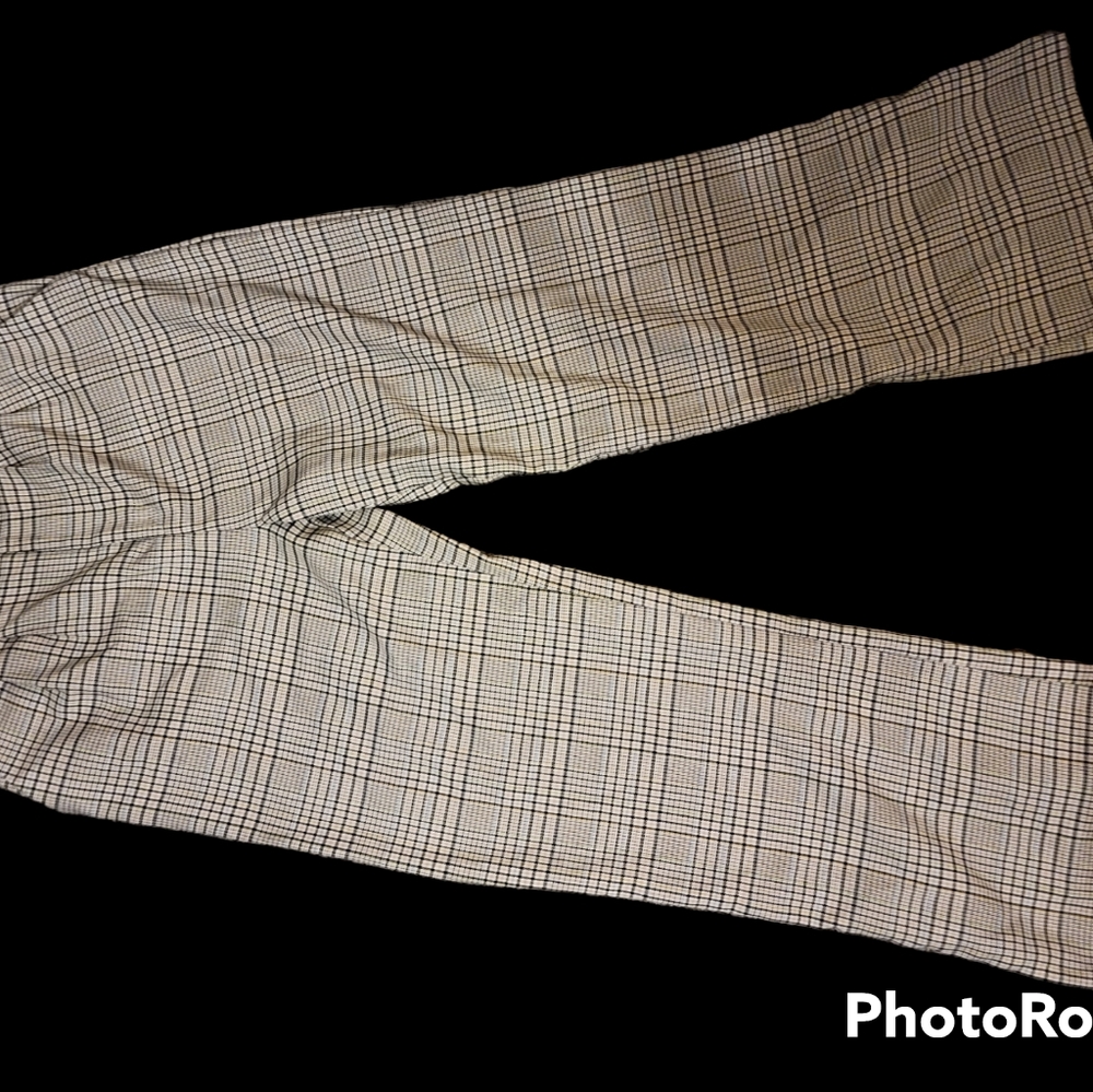 Plaid wide leg pants